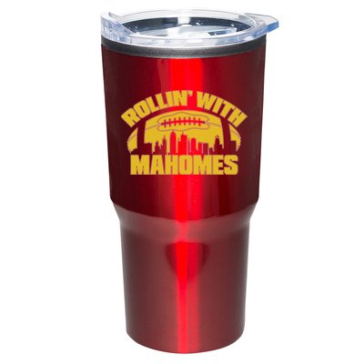 Rollin With Mahomes Kansas City Skyline Tumbler