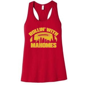 Rollin With Mahomes Kansas City Skyline Women's Racerback Tank