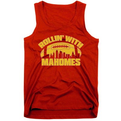 Rollin With Mahomes Kansas City Skyline Tank Top