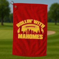 Rollin With Mahomes Kansas City Skyline Golf Towel