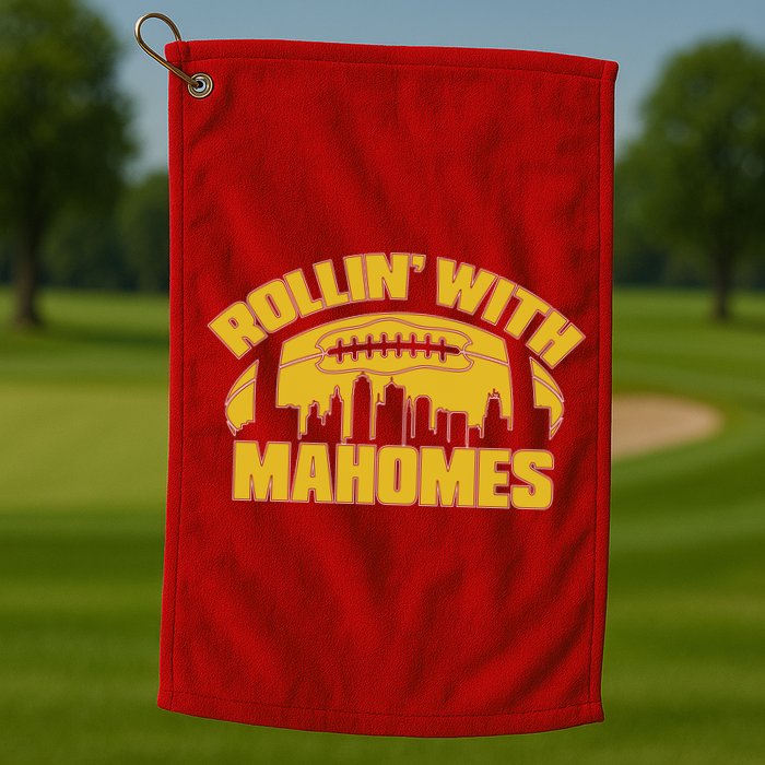 Rollin With Mahomes Kansas City Skyline Golf Towel