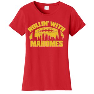 Rollin With Mahomes Kansas City Skyline Women's T-Shirt