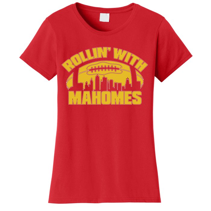 Rollin With Mahomes Kansas City Skyline Women's T-Shirt