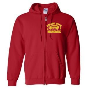 Rollin With Mahomes Kansas City Skyline Full Zip Hoodie