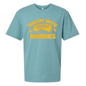 Rollin With Mahomes Kansas City Skyline Sueded Cloud Jersey T-Shirt