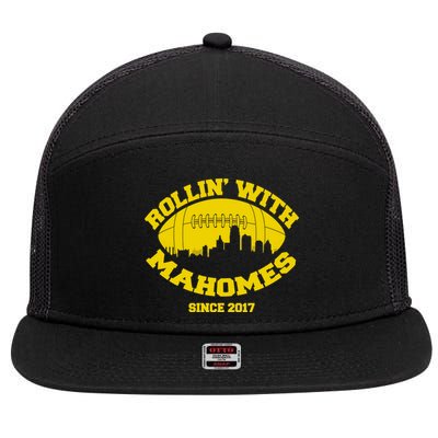 Rollin' With Mahomes Since 2017 7 Panel Mesh Trucker Snapback Hat