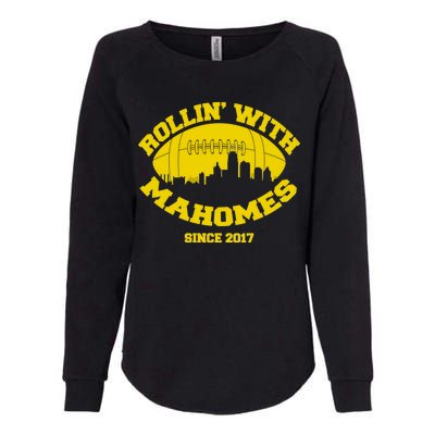 Rollin' With Mahomes Since 2017 Womens California Wash Sweatshirt