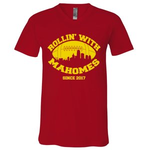 Rollin' With Mahomes Since 2017 V-Neck T-Shirt