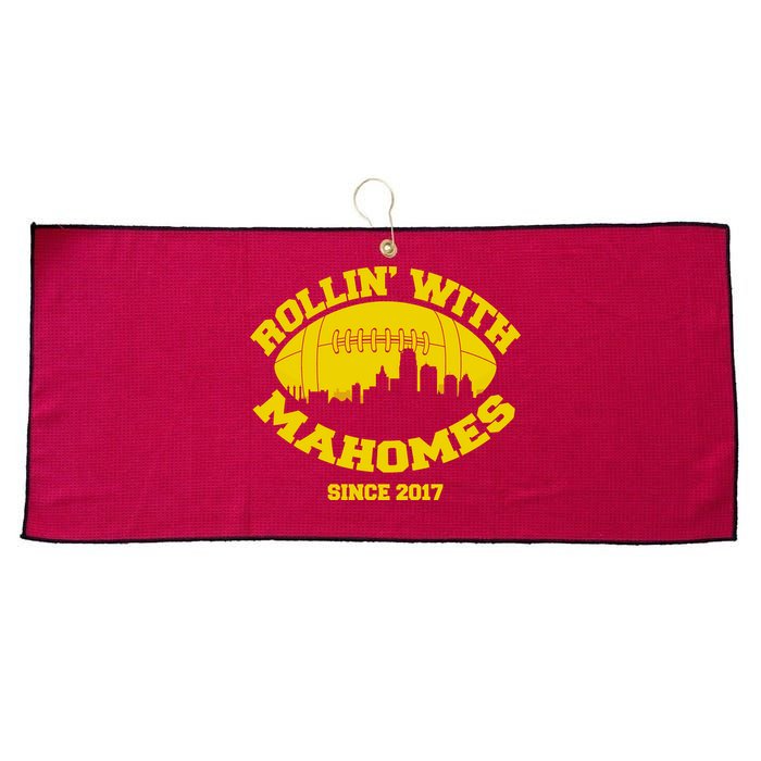 Rollin' With Mahomes Since 2017 Large Microfiber Waffle Golf Towel