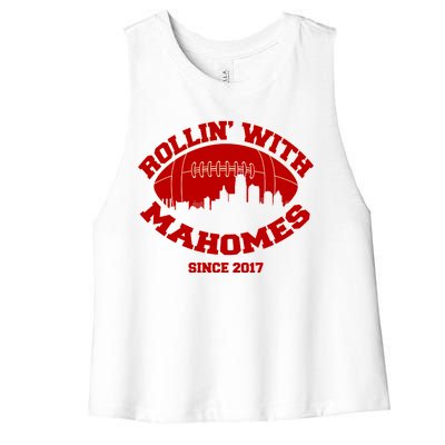 Rollin' With Mahomes Since 2017 Women's Racerback Cropped Tank