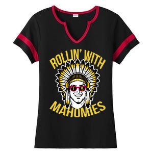 Rollin' With Mahomies Ladies Halftime Notch Neck Tee