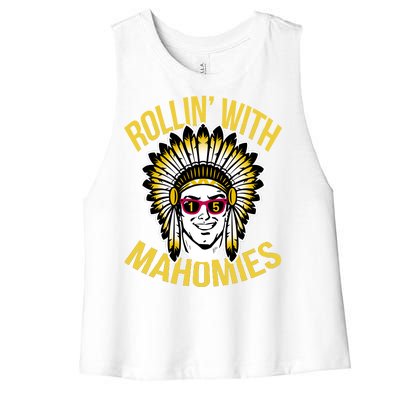 Rollin' With Mahomies Women's Racerback Cropped Tank