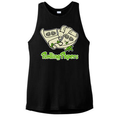 Rolling Paper 420 Medical Marijuana Ladies PosiCharge Tri-Blend Wicking Tank