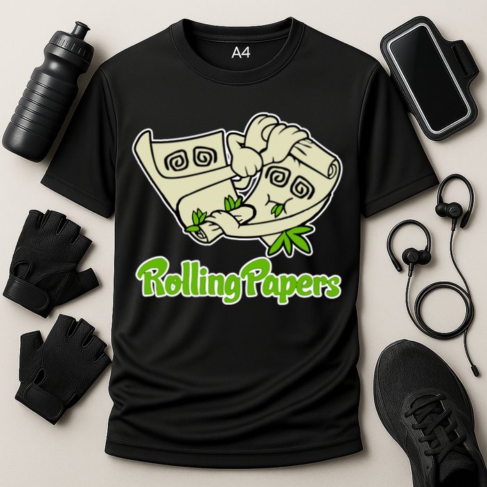 Rolling Paper 420 Medical Marijuana Cooling Performance Crew T-Shirt