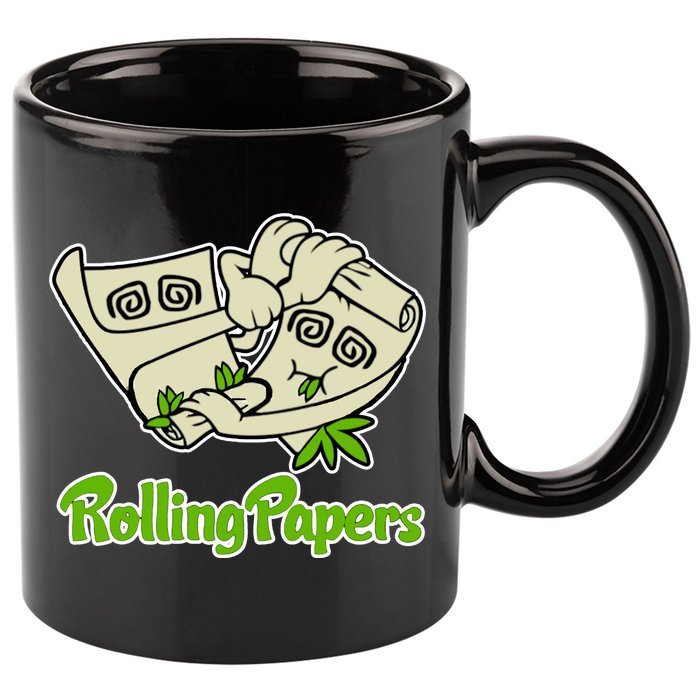 Rolling Paper 420 Medical Marijuana 11oz C Handle Ceramic Mug