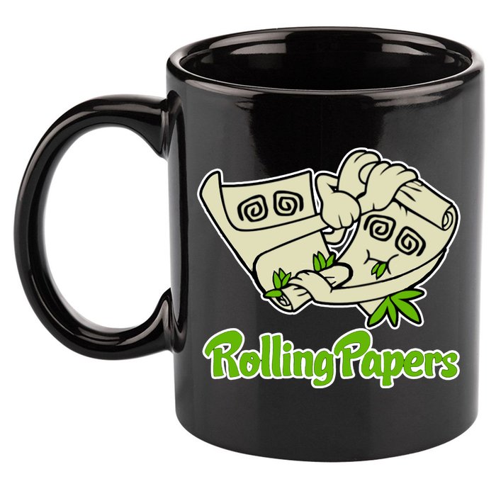 Rolling Paper 420 Medical Marijuana 11oz C Handle Ceramic Mug