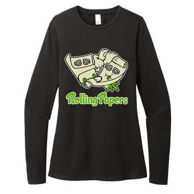 Rolling Paper 420 Medical Marijuana Womens CVC Long Sleeve Shirt