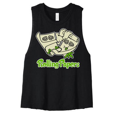 Rolling Paper 420 Medical Marijuana Women's Racerback Cropped Tank