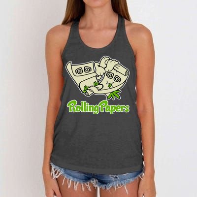 Rolling Paper 420 Medical Marijuana Women's Knotted Racerback Tank