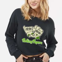 Rolling Paper 420 Medical Marijuana Cropped Pullover Crew