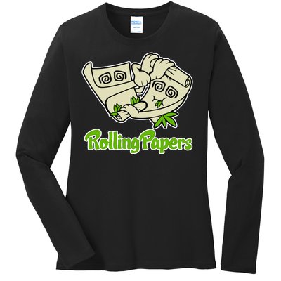 Rolling Paper 420 Medical Marijuana Ladies Long Sleeve Shirt