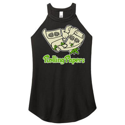 Rolling Paper 420 Medical Marijuana Women's Perfect Tri Rocker Tank