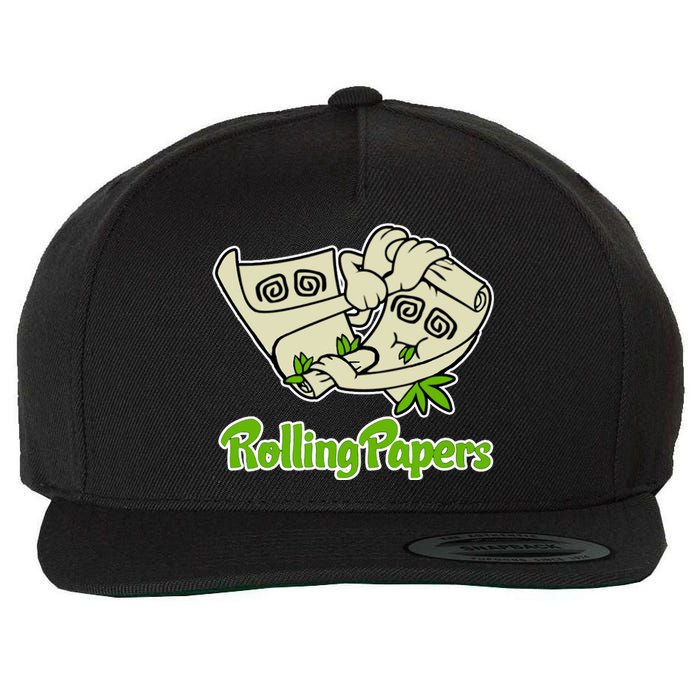 Rolling Paper 420 Medical Marijuana Wool Snapback Cap