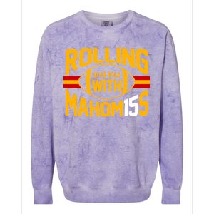 Rolling With Mahomes KC Football Colorblast Crewneck Sweatshirt