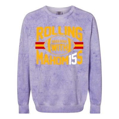 Rolling With Mahomes KC Football Colorblast Crewneck Sweatshirt