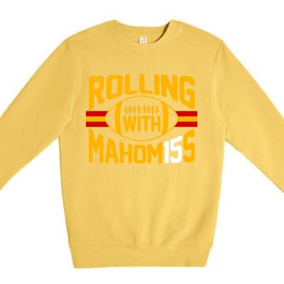 Rolling With Mahomes KC Football Premium Crewneck Sweatshirt