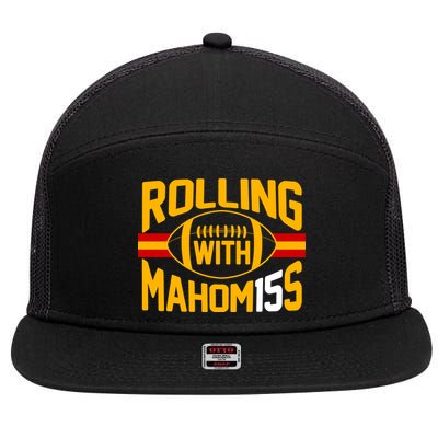 Rolling With Mahomes KC Football 7 Panel Mesh Trucker Snapback Hat