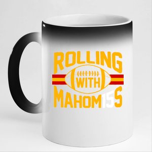 Rolling With Mahomes KC Football 11oz Black Color Changing Mug