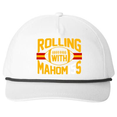 Rolling With Mahomes KC Football Snapback Five-Panel Rope Hat