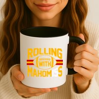 Rolling With Mahomes KC Football Mug