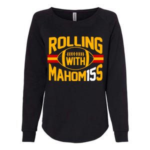 Rolling With Mahomes KC Football Womens California Wash Sweatshirt