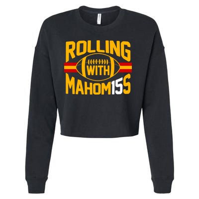 Rolling With Mahomes KC Football Cropped Pullover Crew