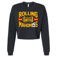 Rolling With Mahomes KC Football Cropped Pullover Crew