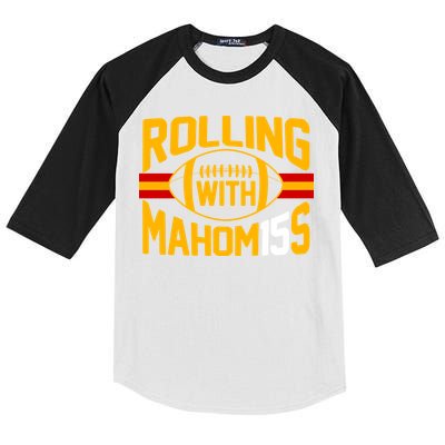 Rolling With Mahomes KC Football Kids Colorblock Raglan Jersey