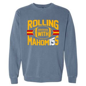 Rolling With Mahomes KC Football Garment-Dyed Sweatshirt