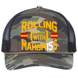 Rolling With Mahomes KC Football Retro Rope Trucker Hat Cap