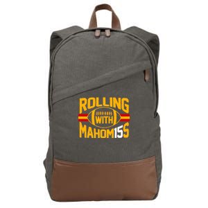 Rolling With Mahomes KC Football Cotton Canvas Backpack