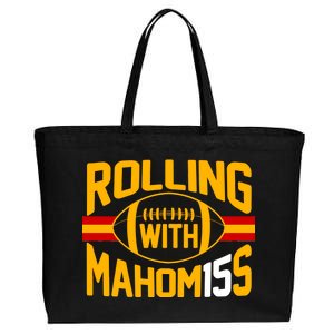 Rolling With Mahomes KC Football Cotton Canvas Jumbo Tote