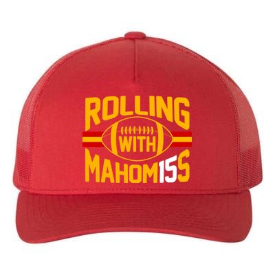 Rolling With Mahomes KC Football Yupoong Adult 5-Panel Trucker Hat