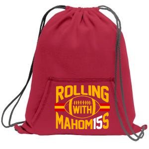 Rolling With Mahomes KC Football Sweatshirt Cinch Pack Bag