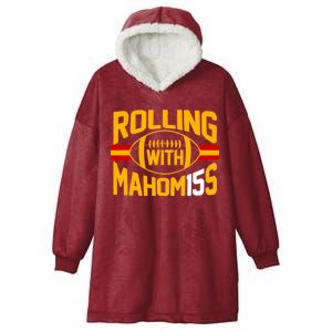 Rolling With Mahomes KC Football Hooded Wearable Blanket