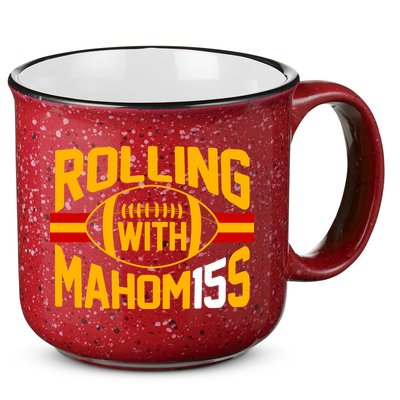 Rolling With Mahomes KC Football 15oz Campfire Ceramic Mug