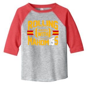 Rolling With Mahomes KC Football Toddler Fine Jersey T-Shirt