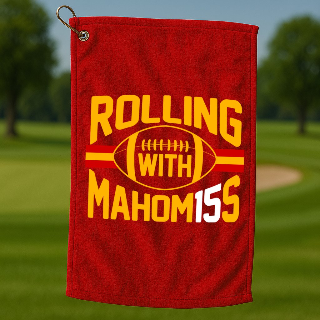 Rolling With Mahomes KC Football Golf Towel