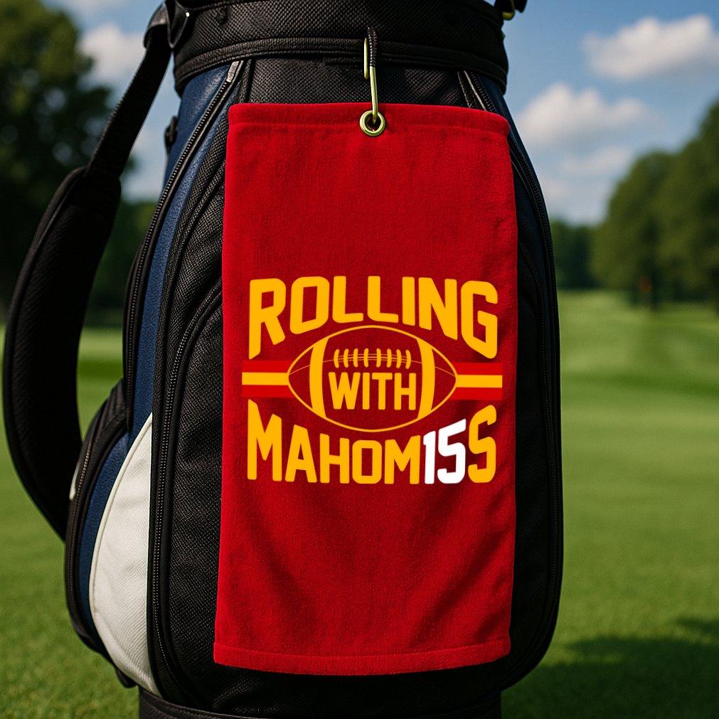 Rolling With Mahomes KC Football Golf Towel