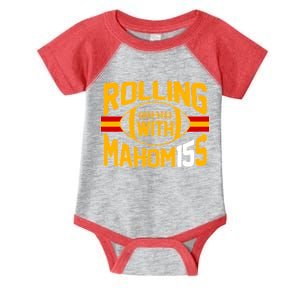 Rolling With Mahomes KC Football Infant Baby Jersey Bodysuit